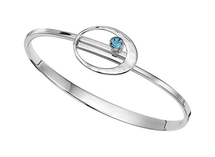 Ed Levin Elliptical Elegance Bracelet Sterling Silver Blue Topaz