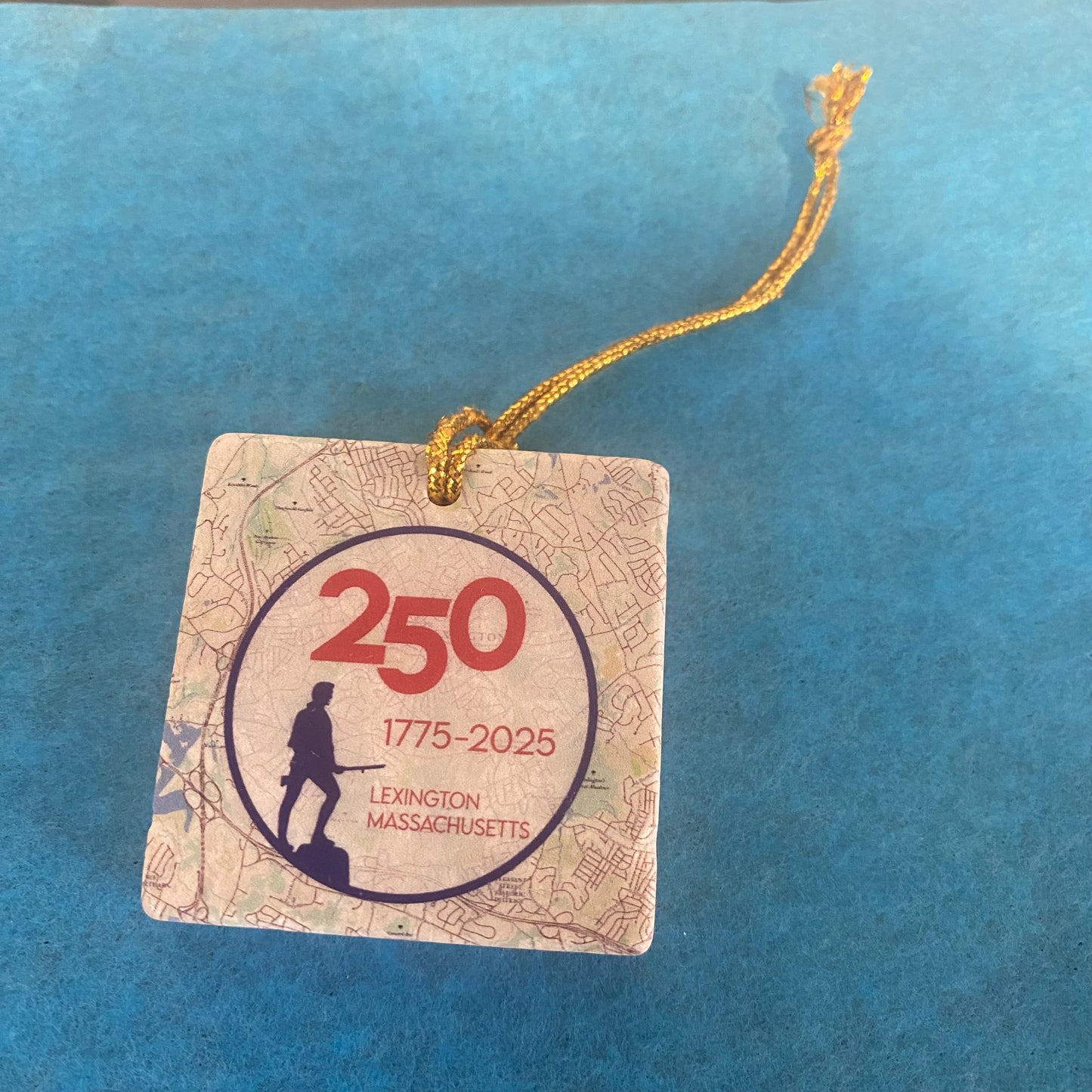 Lexington 250 Marble Ornament With Map of Lexington