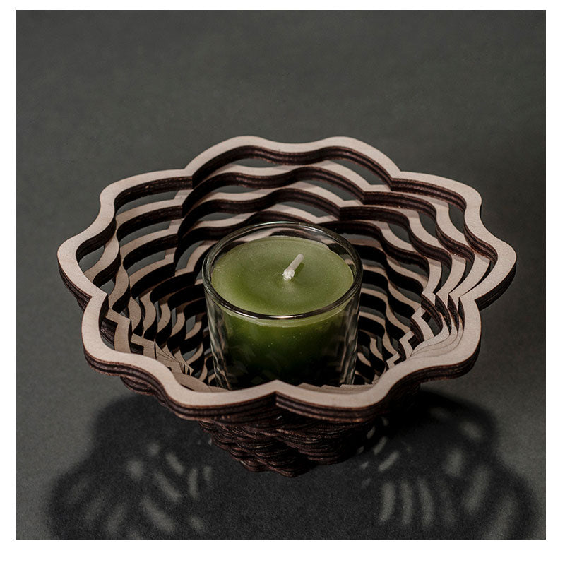 Laser Cut Wooden Votive - Blossom