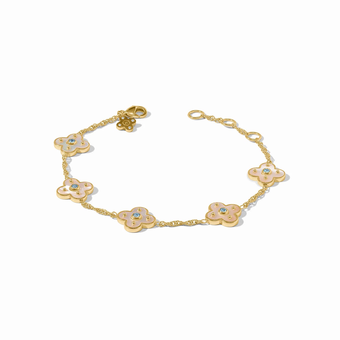 Julie Vos - Colette Delicate Bracelet Chalcedony Blue