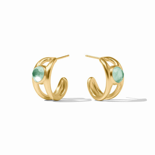Julie Vos - Laguna Stone Hoop Iridescent Aquamarine Blue