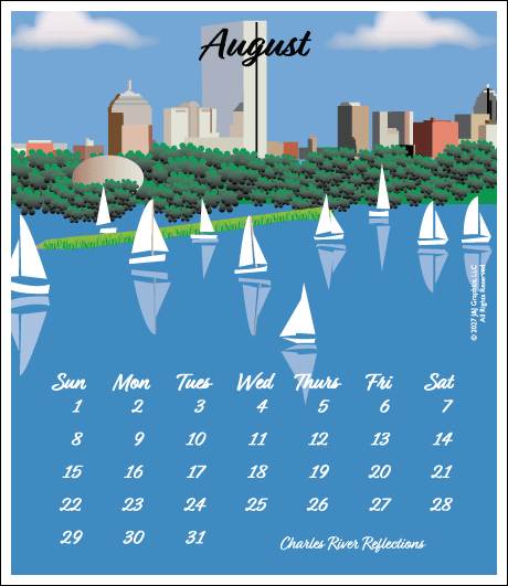 2027 J&J Graphics Boston Jewel Case Calendar
