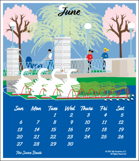 2027 J&J Graphics Boston Jewel Case Calendar