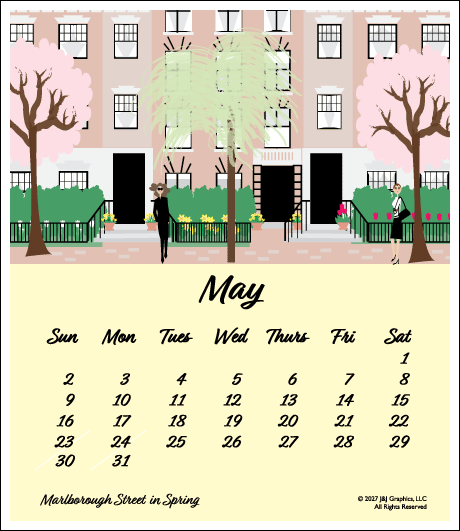 2027 J&J Graphics Boston Jewel Case Calendar