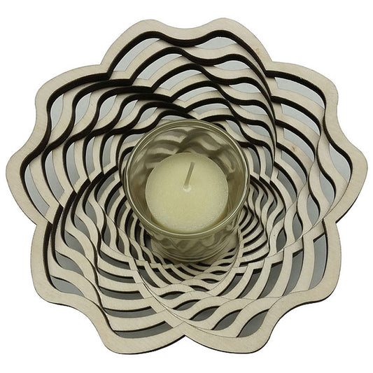 Laser Cut Wooden Votive - Blossom