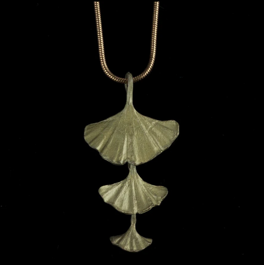 Michael Michaud Ginkgo Pendant - Triple Leaves