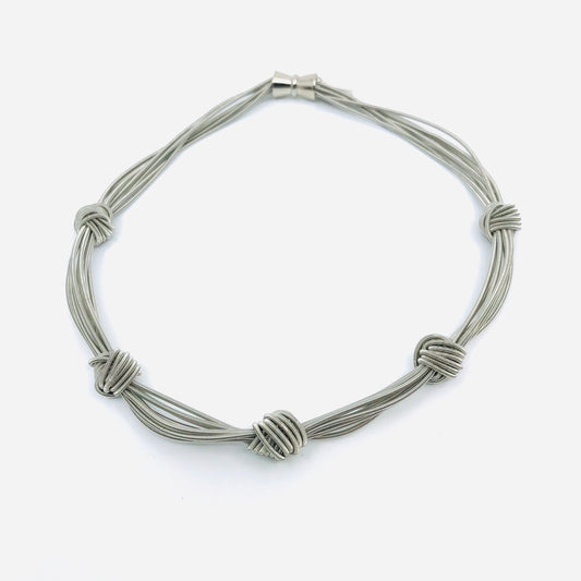 Piano Wire Silver Knots
